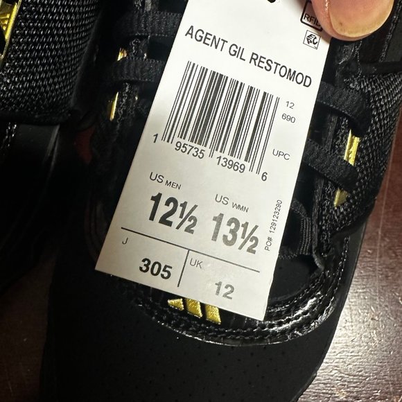 adidas Agent Gil Restomod  Adidas Unisex Adults Black Gold Agent Gil Restomod Basketball Shoes M12.5 W13.5